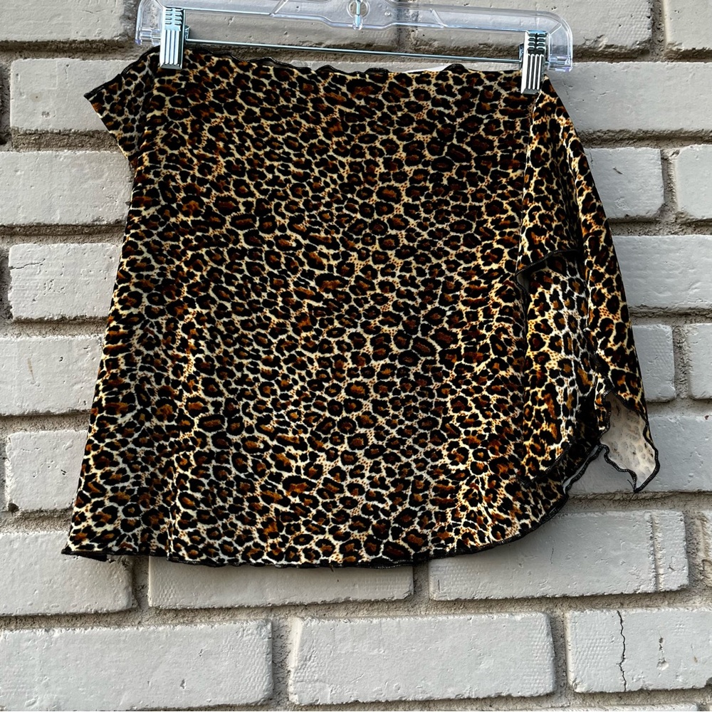 Vintage Carabella Velour Cheetah Print Wrap Swim Coverup/Sarong - Size Large